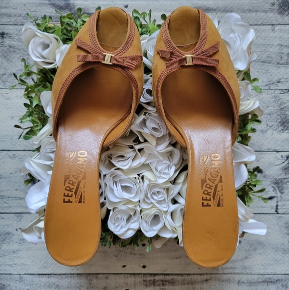 Salvatore Ferragamo Shoes - Salvatore Ferragamo Suede Mules